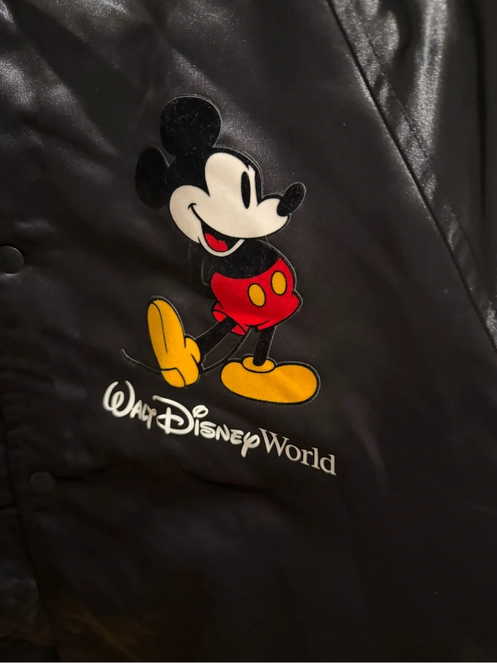 Disney Mickey Mouse Black Bomber Jacket with Striped Trim NWT